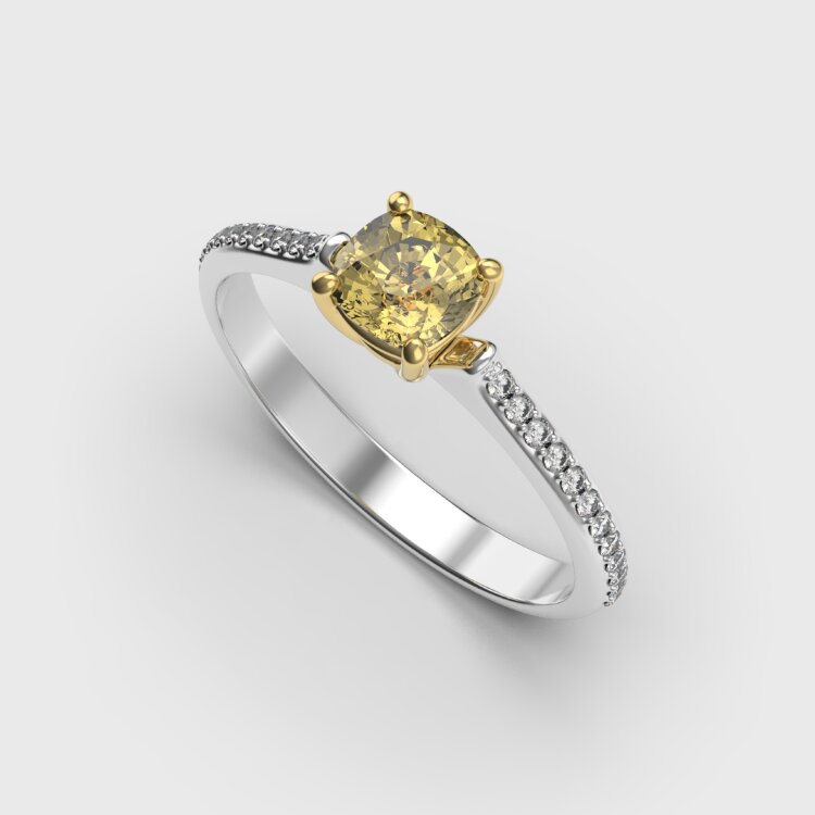 Каблучка у комбінованому золоті, з діамантами 248001121 Каблучка у комбінованому золоті, з діамантами 248001121