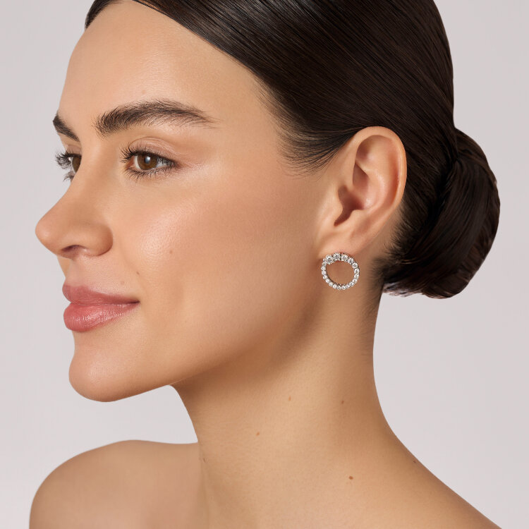 Сережки у білому золоті, з діамантами 347301121