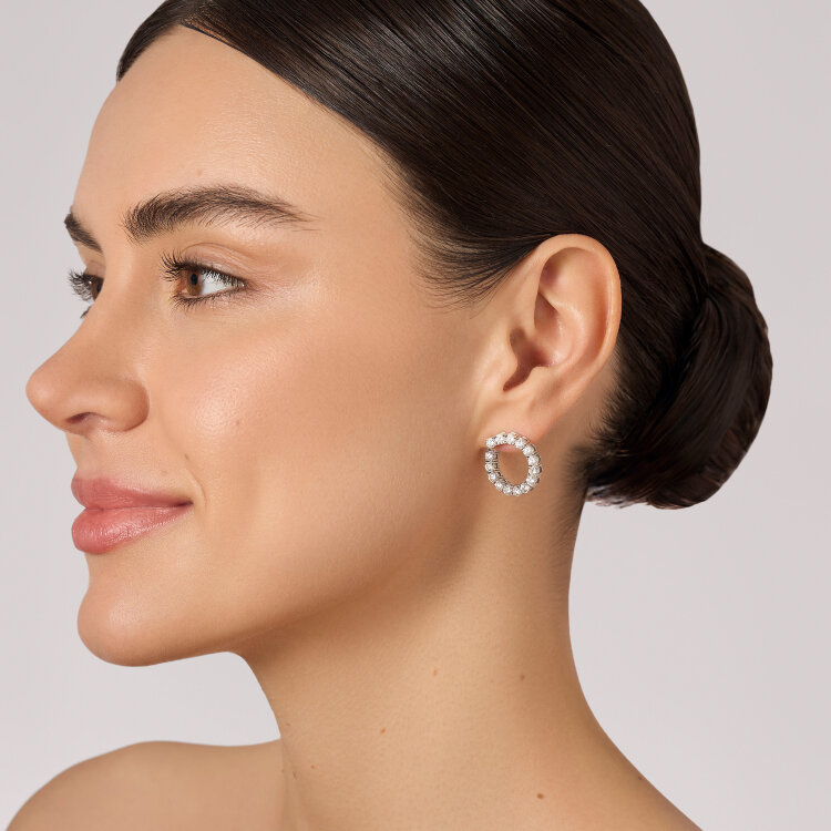 Сережки у білому золоті, з діамантами 347311121