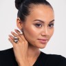 Серебряный перстень Misis в виде спирали с бабочками