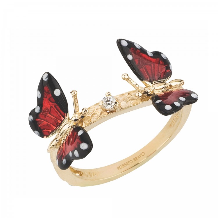 Каблучка Monarch Butterfly з емаллю та діамантом MBHR0011-00