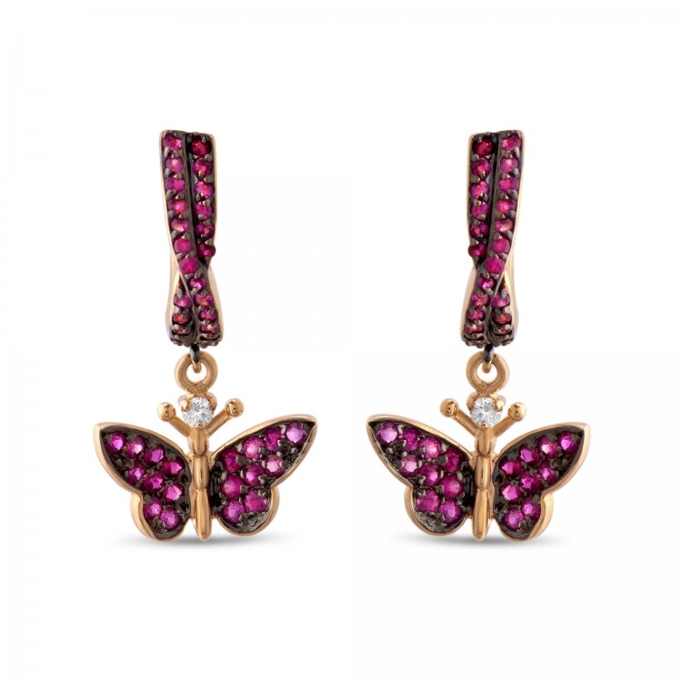 Сережки Monarch Butterfly з сапфірами та діамантами MBHE0018-01