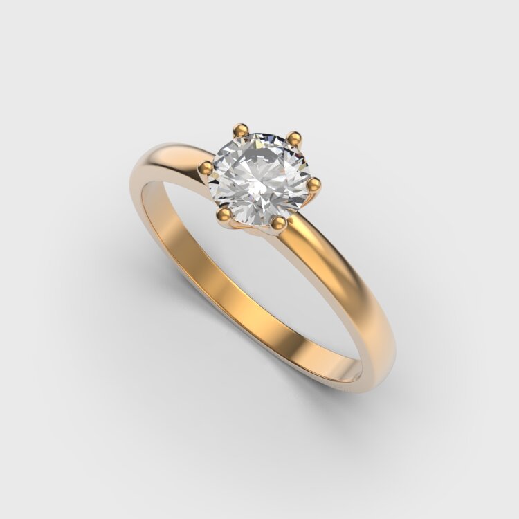 Каблучка у червоному золоті, з діамантом 248431321