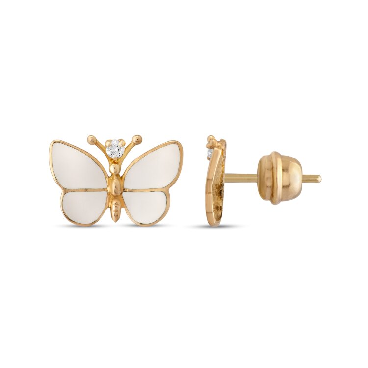 Серьги Roberto Bravo White Dreams с эмалью и бриллиантами