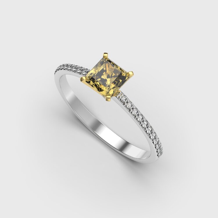 Каблучка у комбінованому золоті, з діамантами 247141121