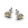 Серьги из комбинированного золота с бриллиантами 334841121