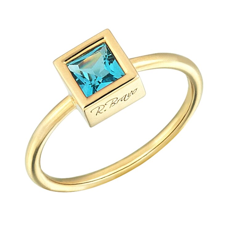 Кольцо Roberto Bravo Qube с топазом