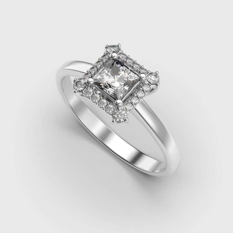 Каблучка у білому золоті, з діамантами 248671121 Каблучка у білому золоті, з діамантами 248671121