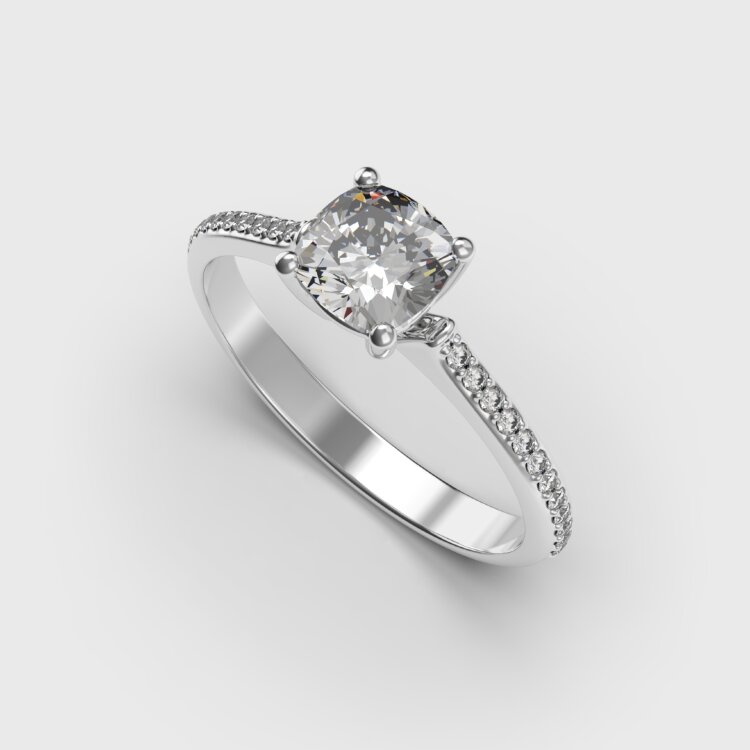 Каблучка у білому золоті, з діамантами 248691121 Каблучка у білому золоті, з діамантами 248691121