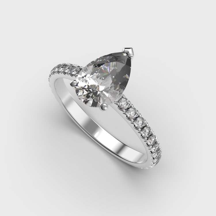 Каблучка у білому золоті, з діамантами 248771121 Каблучка у білому золоті, з діамантами 248771121