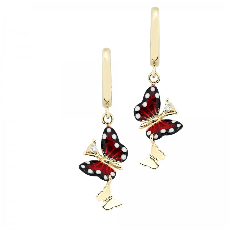 Сережки Monarch Butterfly з емаллю та діамантами MBXE0025-00