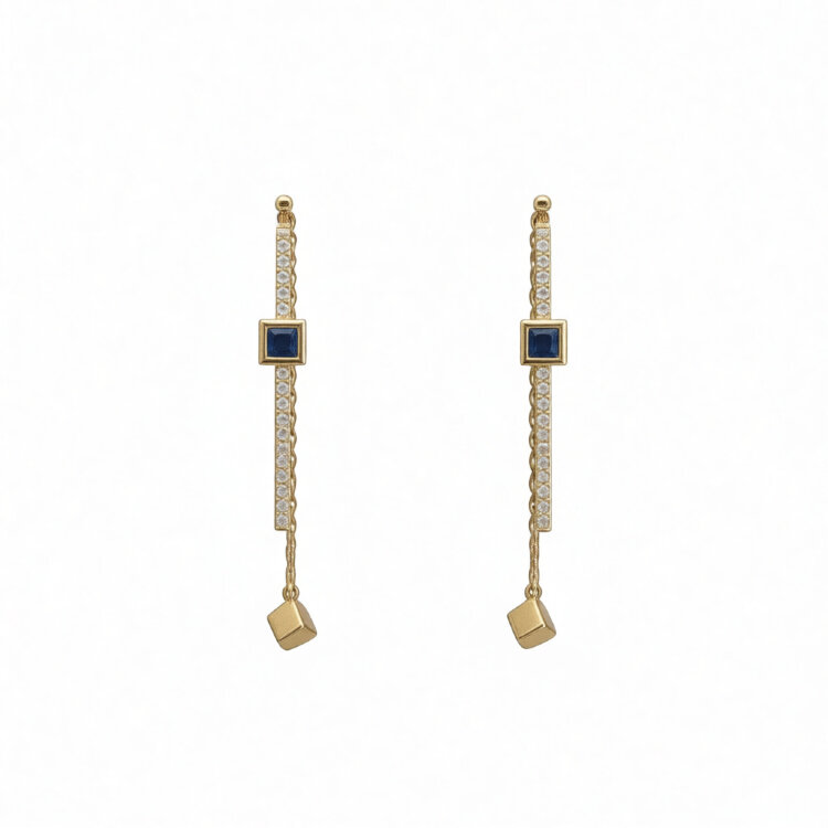 Серьги Roberto Bravo Qube с топазами и сапфирами